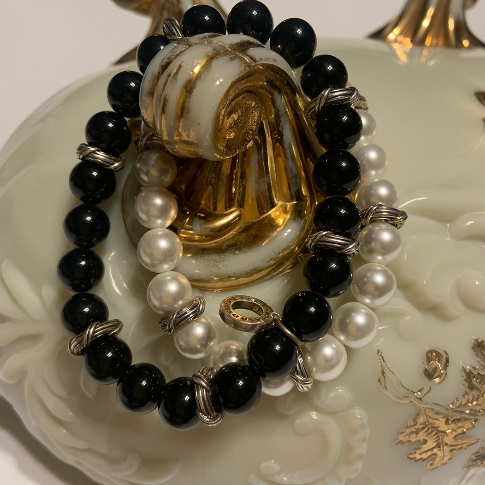 Peter Thomas Roth Black and White Beaded Bracelet Set